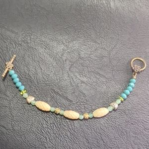 Elegant Vintage Beads Bracelet with Gold Accents